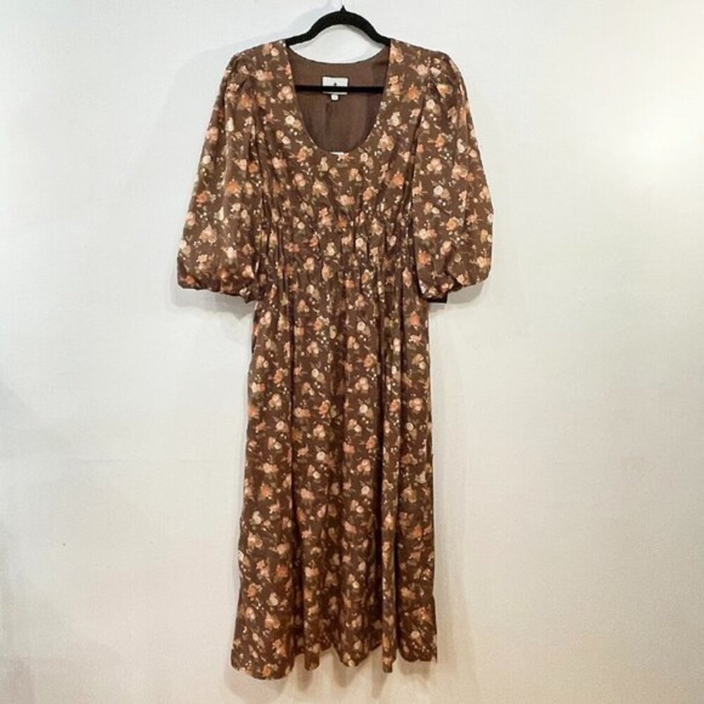 New Tuckernuck Marlena 100% Cotton Midi Dress Rosewood Chintz M $298 - Picture 2 of 6